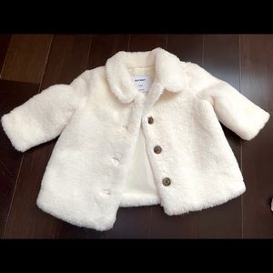 Old Navy Baby White Fur Peacoat